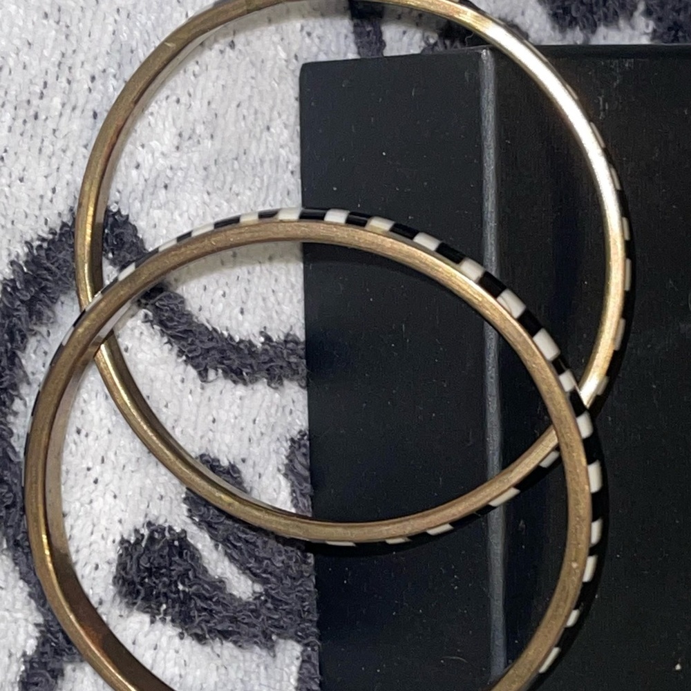 Gold and Black Striped Bangles